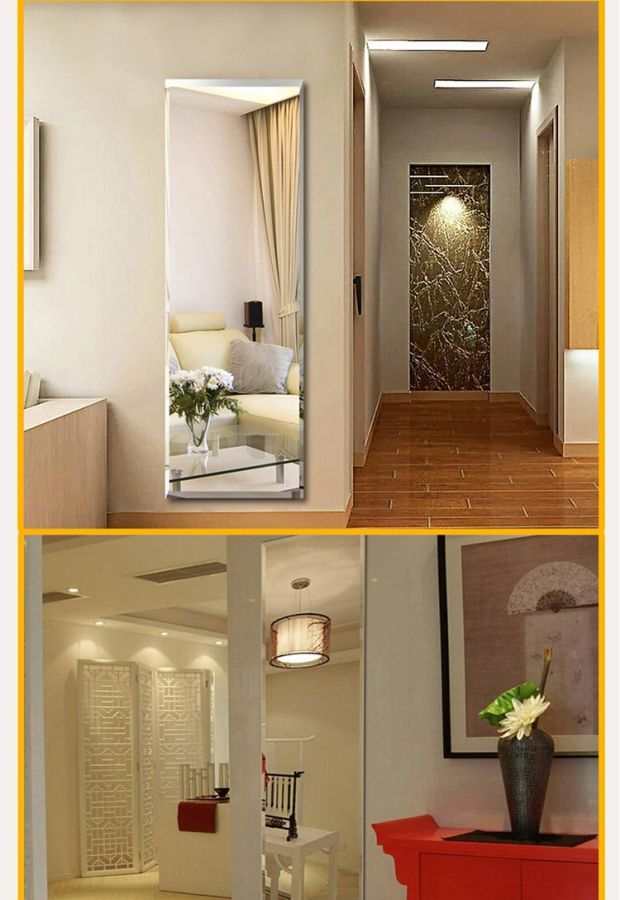 Gương chống cháy nổ HD mẫu giáo châu Âu một nửa chiều dài tùy chỉnh tường kính HD gương gương chiều dài đầy đủ gương thay đồ - Gương gương bầu dục