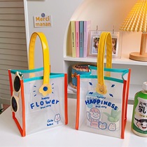 Hand bag female niche transparent students out pvc waterproof ins beach bag lunch box mini bag
