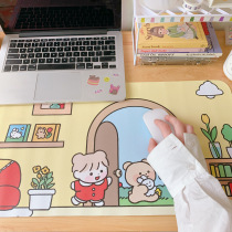 Mouse pad oversized desktop office cute ins Wind girl heart creative cartoon anti-hot waterproof pvc table pad female