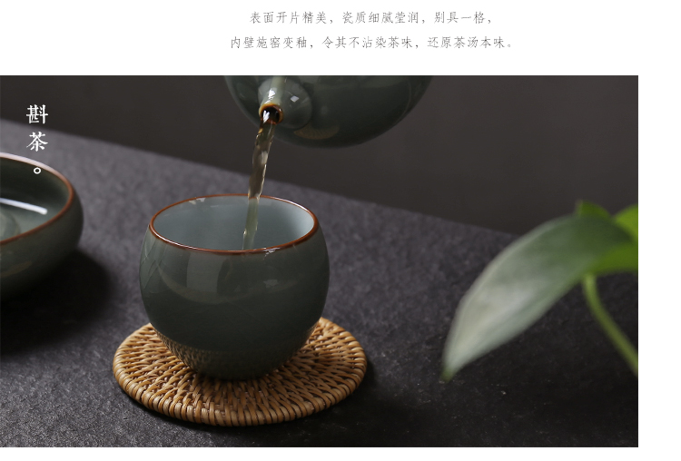 Poly real scene kung fu tea cup water elder brother up with celadon ceramics slicing fail the manual master cup egg cup