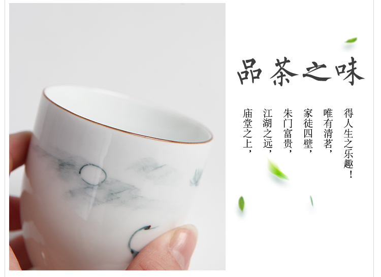 Hand - made the master sample tea cup cup white porcelain single single CPU high - grade large small kung fu tea cups of jingdezhen