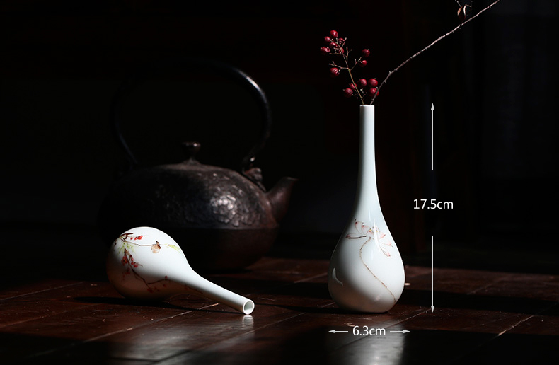 The Poly real boutique flower implement vases, flower scene jingdezhen ceramics by hand coarse TaoXiaoHua bottles household tea is the tea taking