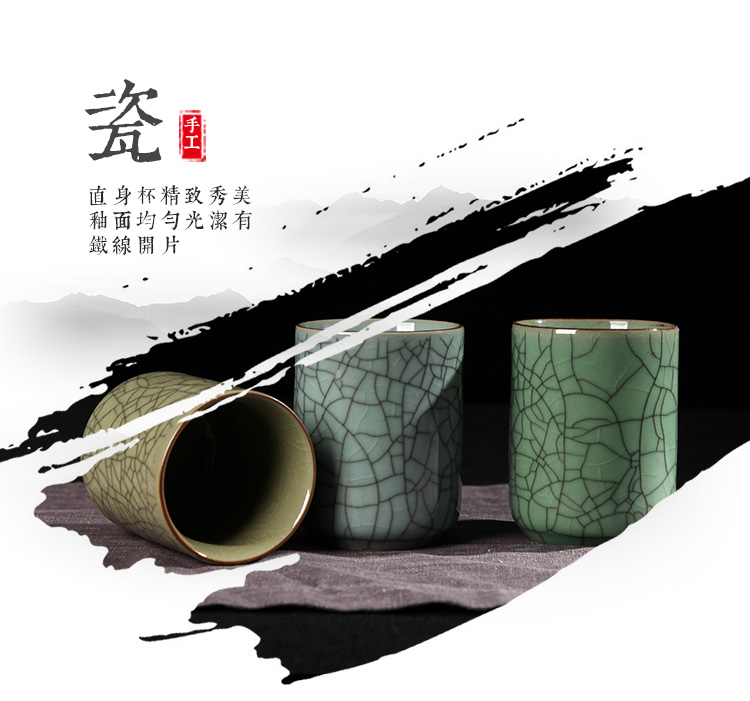 Poly real king brother celadon up on leisure tea cups kung fu tea set hand straight expressions using glass ceramic cups