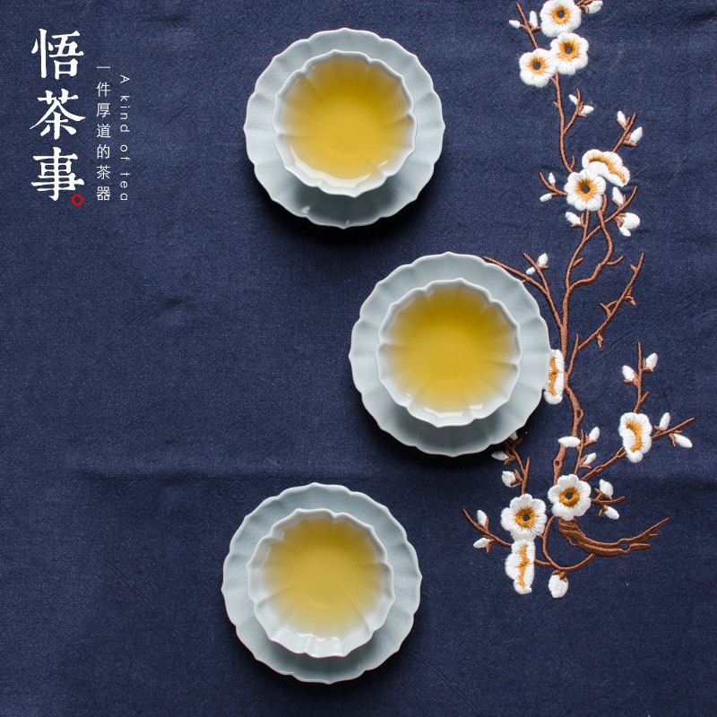 W poly real view your up lotus cup mat against hot insulation cup household kung fu tea accessories