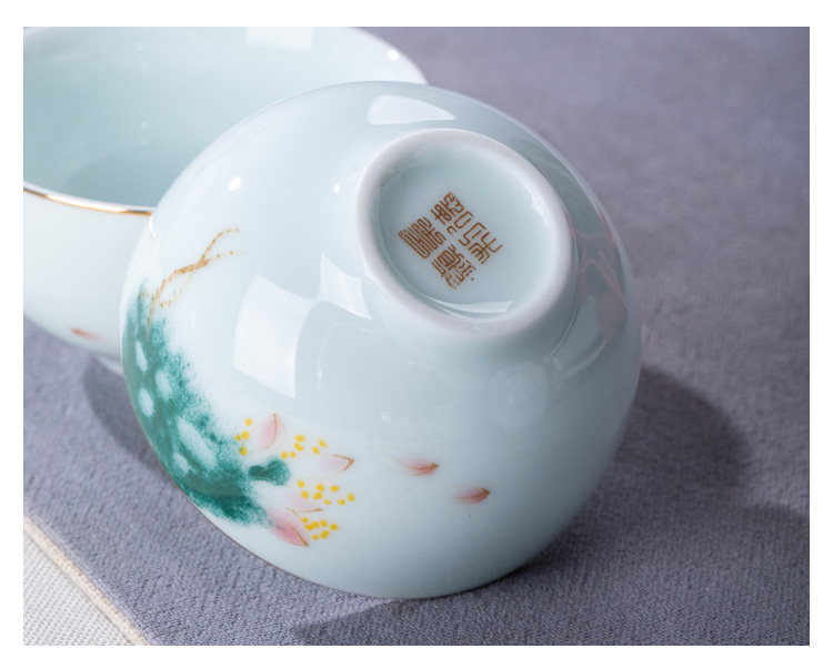 Kung fu ceramic cups single individuals dedicated high - grade single cup small white porcelain with blue and white porcelain hand - made sample tea cup