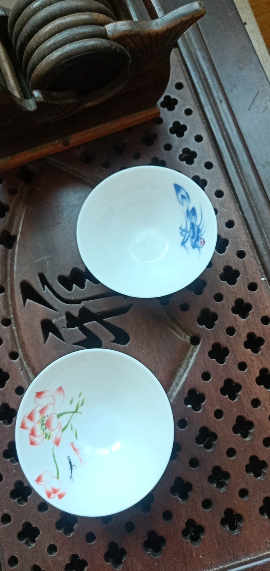 Four gentleman 's hand - made hat to kung fu tea tea cups blue and white porcelain ceramic sample tea cup, pu' er tea cups