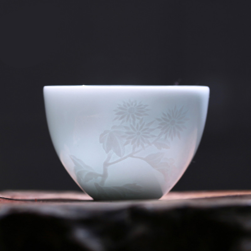 . Poly real boutique scene kung fu tea master of jingdezhen ceramic tea set sample tea cup cup single CPU by patterns of S