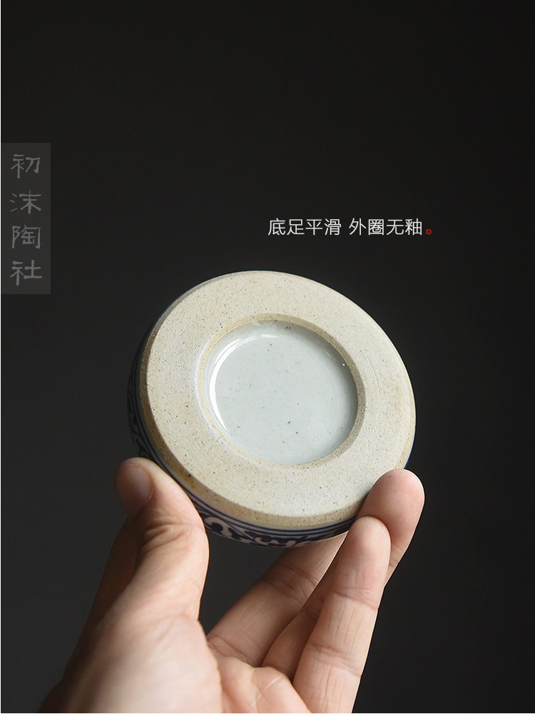 Poly real scene hand - made porcelain ceramic cover buy antique bound branch lotus lines cover supporting tea tea cup mat spare parts