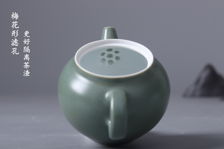 Poly real view jingdezhen pure manual turquoise, high temperature color glaze ceramics sile pot can keep small single pot can be customized