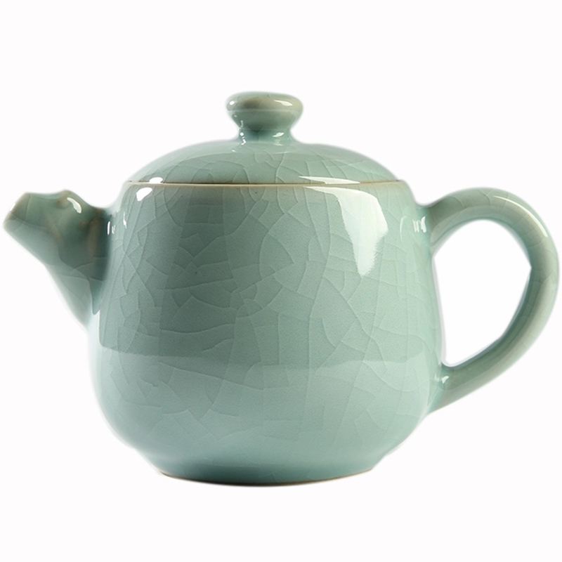 QY poly real scene up ceramic teapot small single pot of kung fu tea set celadon teapot elder brother up with crack pot by hand