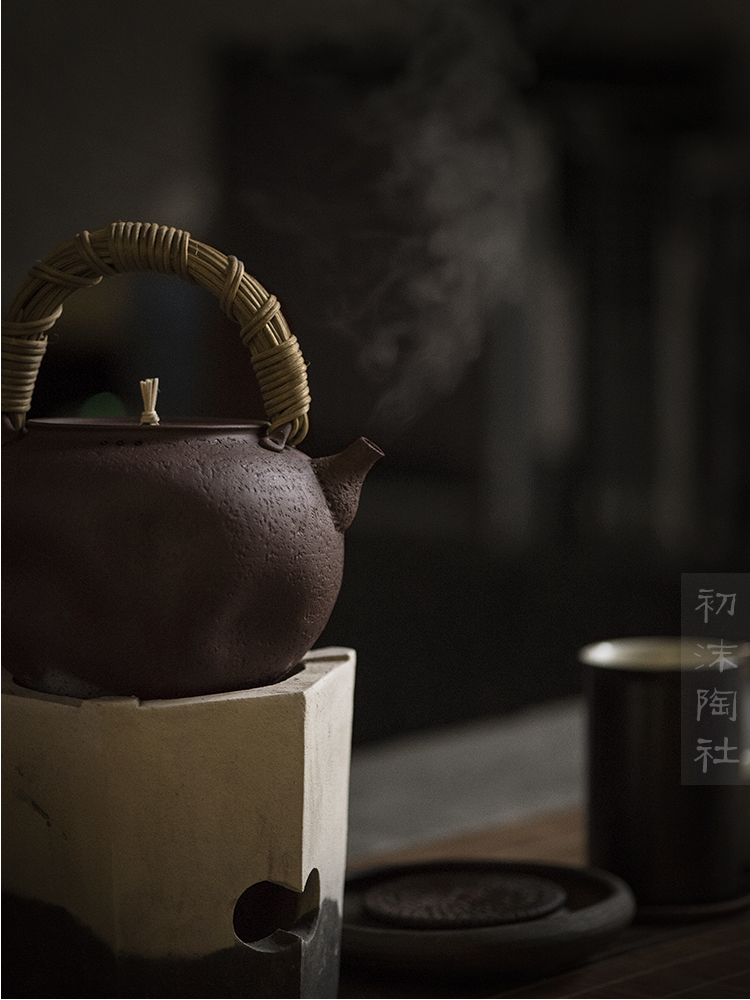 Poly real scene are it zhu mud coarse pottery charcoal stove temperature boiling pot of tea tea warm tea boiled tea cozy group by hand