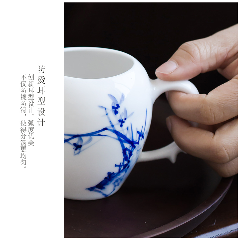 The Poly real scene of jingdezhen blue and white porcelain hand - made fair keller kung fu tea special tea tea ware ceramic tea sea