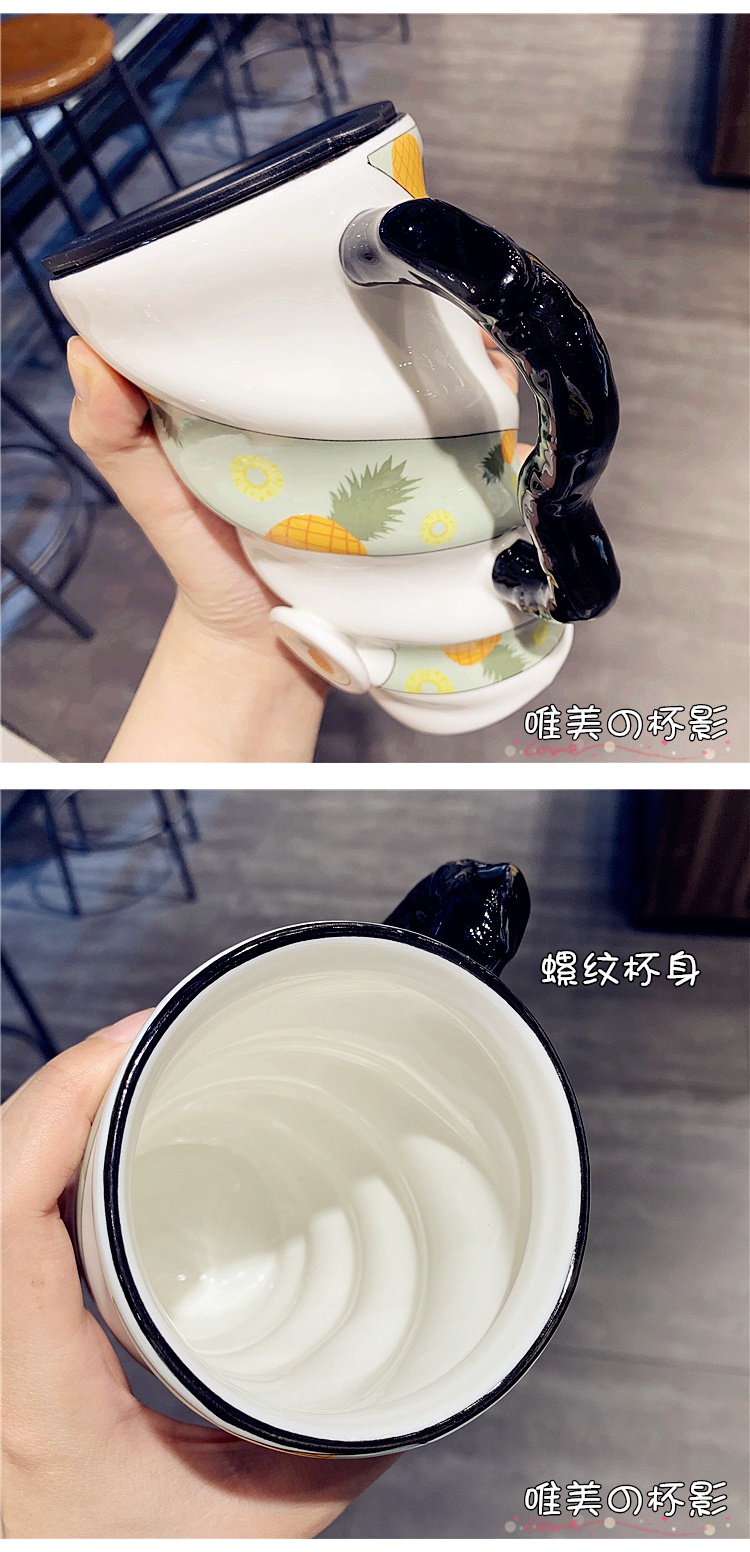 Ms han edition creative girl heart ceramic cup fresh male household coffee cup ins web celebrity express keller