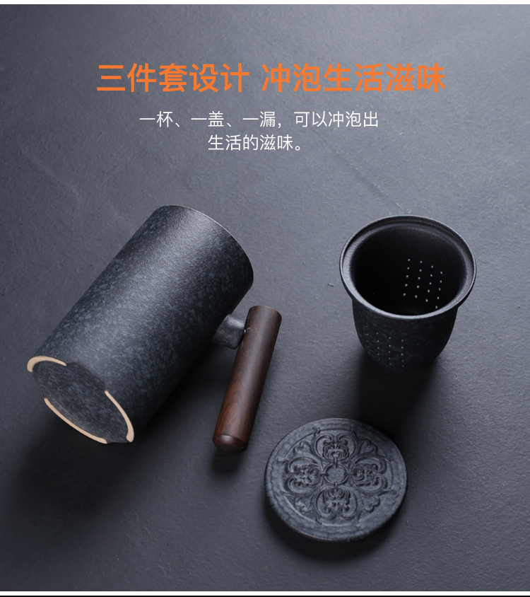 Get creative scene mark cup filter ceramic cups office tea cups with cover glass cup move customization