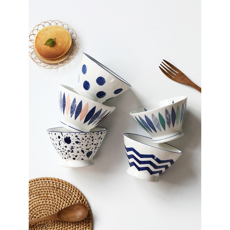 . Poly real m scene set custom Japanese - style tableware ceramics big rainbow such as bowl hat to horn bowl home a single tall rice bowls