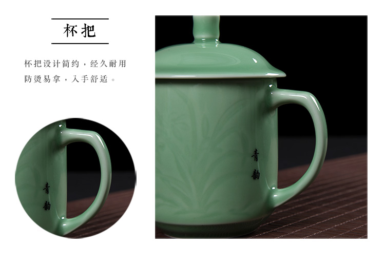 QY meet DIY private custom office keller cup together scene celadon ceramics creative cup by patterns