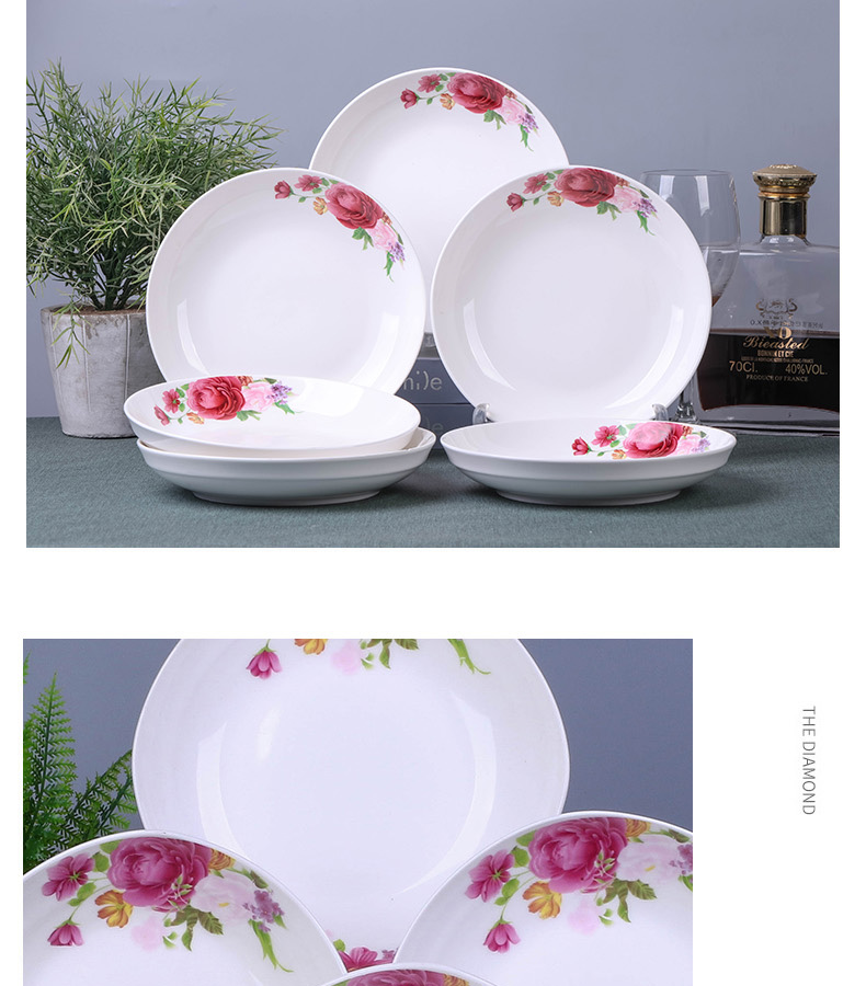 Five ceramic dishes suit plate combination of fruit home round lovely snack dumpling cuisine dishes