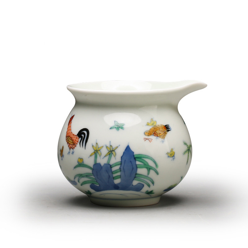 The Poly real boutique scene color jingdezhen ceramic chenghua kung fu tea set fair keller fights the color chicken cylinder cups of tea ware