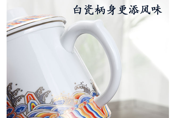 Ceramic cups with cover filter contracted large capacity office cup mark cup personal separation special tea tea cup