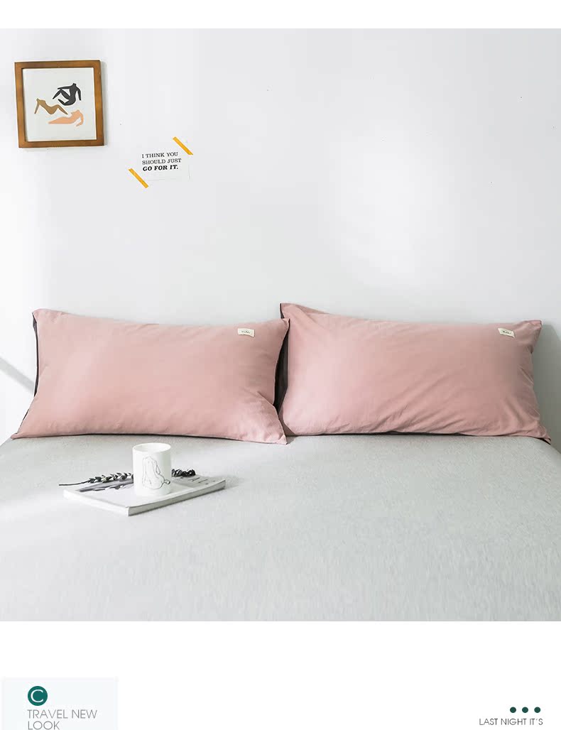 Vỏ gối cotton Nam Cực cặp bông giặt bông vỏ gối đơn màu rắn đặt 48x74cm - Gối trường hợp gối tựa lưng sofa gỗ