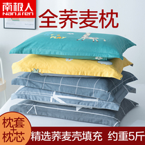 South Pole full buckwheat pillow pure cotton pillowcase pillow core suit single student adult nursing cervical spine pillow pair shoot 2