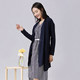 Shengyu Bamboo counter spring style V-neck slim beaded mid-length solid color long-sleeved cardigan wool sweater top