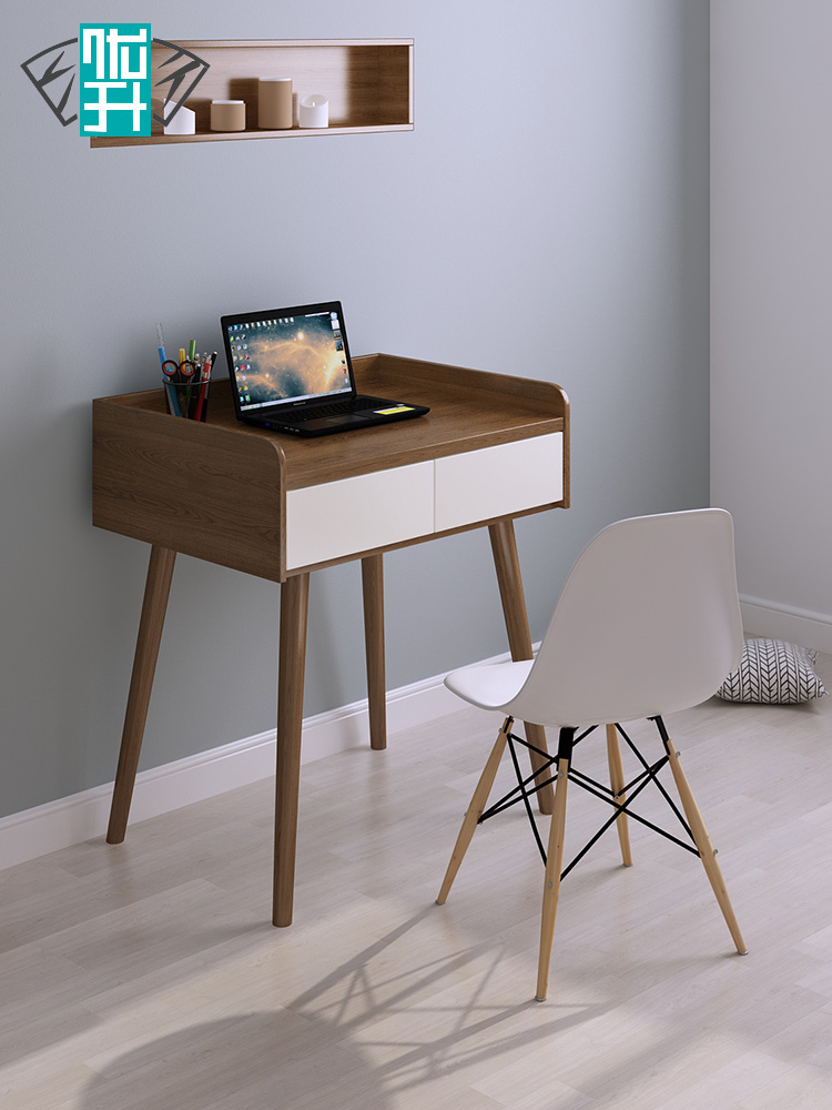 ULL Nordic Solid Wood Desk Simple Computer Table Wanut Desk Household with Solid Wood Feet Writing Table Japanese style