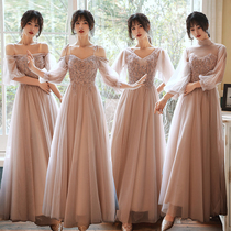 Bridesmaid dress 2021 new summer wedding sister head section fairy quality thin graduation performance evening dress skirt woman