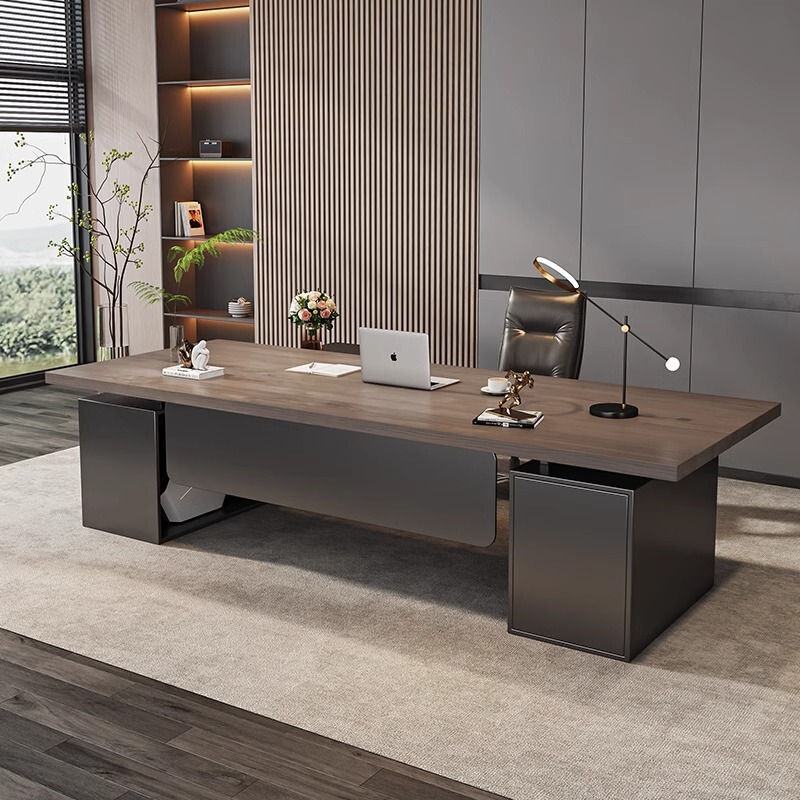 Solid Wood Desk Boss Desk with Side Cabinet Simple Modern General Manager Desk Creative Computer Desk Office Furniture Solid Wood Desk Boss Desk with Side Cabinet Simple Modern General Manager Desk Creative Computer Desk Office Furniture