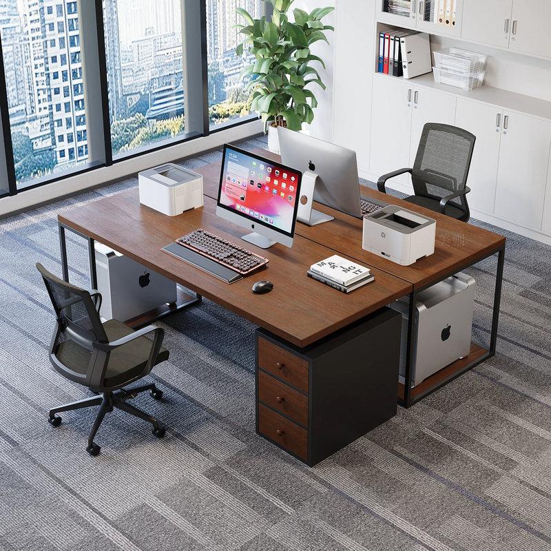 Solid Wood Office Desk, Single-Person Simple Modern Executive Desk, Manager's Office Work Computer Desk, Double-Person Staff Desk Solid Wood Office Desk, Single-Person Simple Modern Executive Desk, Manager's Office Work Computer Desk, Double-Person Staff Desk