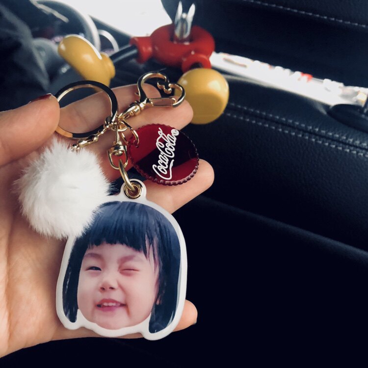 Couples and children custom handmade key chain super strong and durable brass key chain photo baby car key pendant