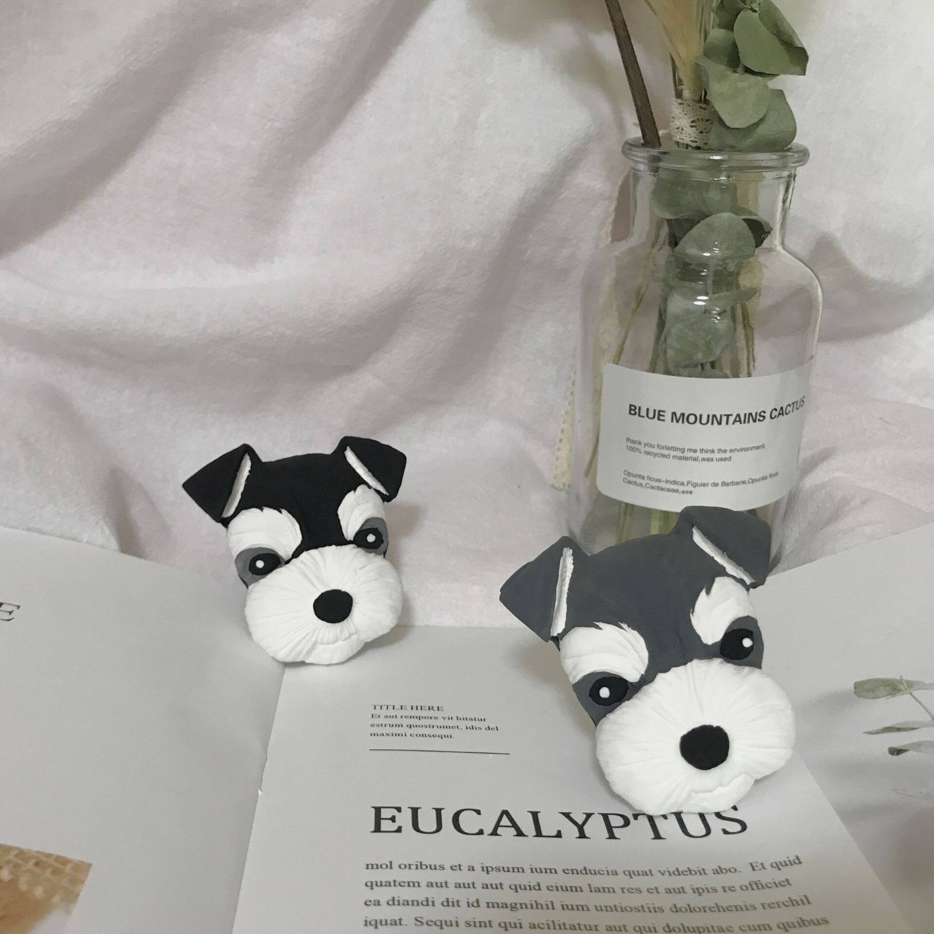 Handmade custom Bomei Shunsuke dog Schnauzer than bear Teddy Corgi dog car air outlet perfume diffuser stone