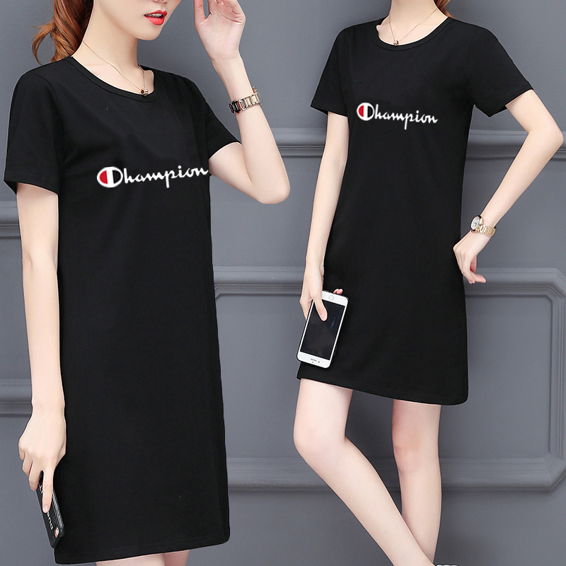 European goods cotton short-sleeved t-shirt women's 2022 summer mid-length top half-sleeve large size printed T-shirt loose