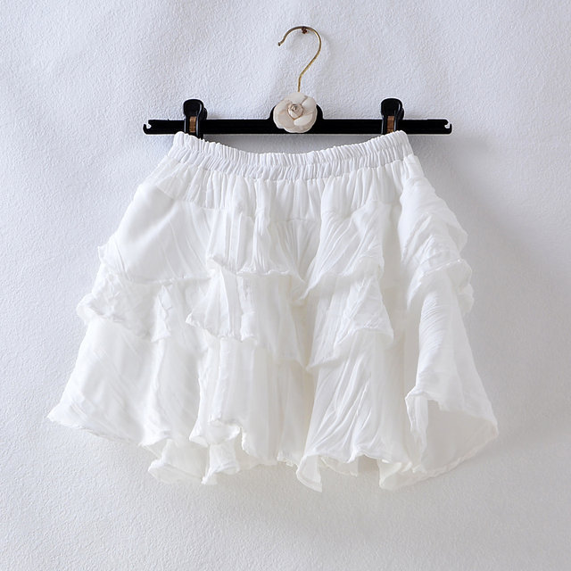 Sexy pleated puffy cake skirt summer skirt