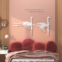 Net Red Wedding Couple Bedroom Wall Decoration Items Small Room Arrangement Bedside Renovation TV Background Stickers