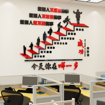 Office staircase renovation wall decoration inspirational slogan recording division Corporate Culture Conference background layout stickers painting