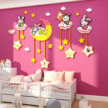 Net Red Princess Childrens Room Adornment Less Girl Bedrooms Wall Arrangement Bedside Background Renovation Creative Stickers