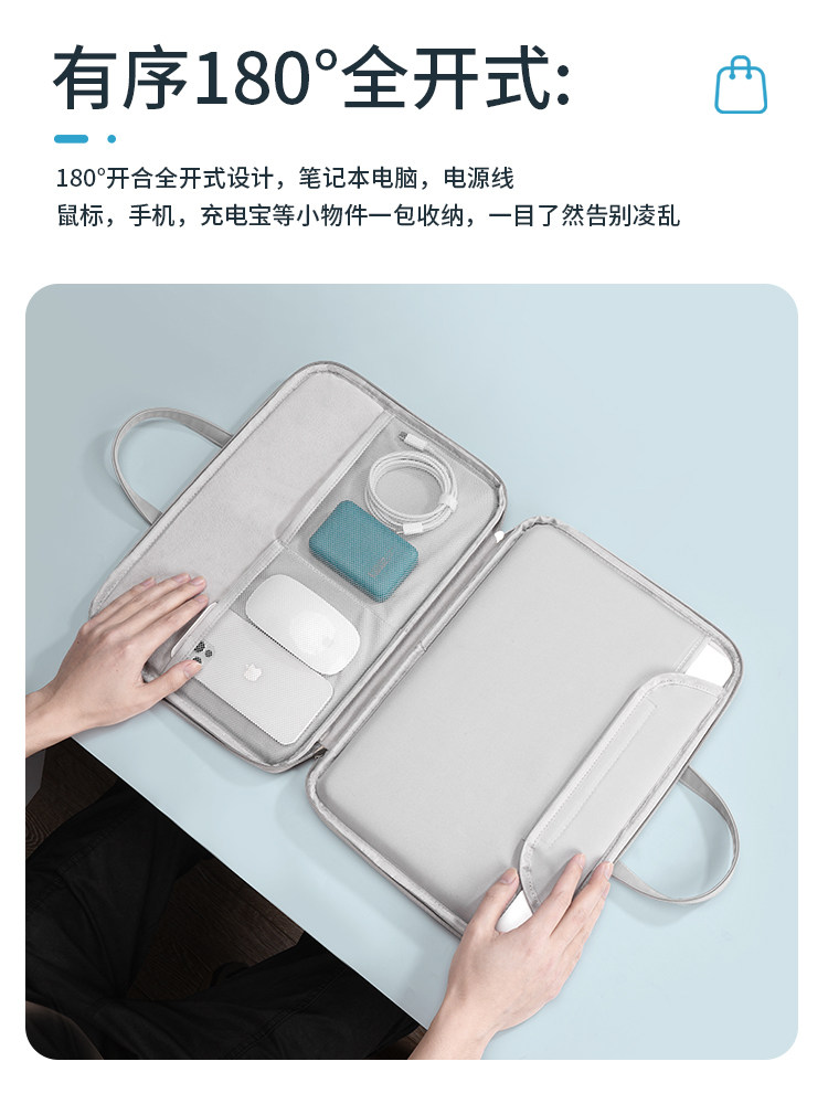 2025 New Laptop Bag Suitable for Apple MacBook Air 14, Men and Women, Huawei Matebook 13, Lenovo, Asus Pro 15.6, Dell 16inch iPad, Inner Sleeve Briefcase