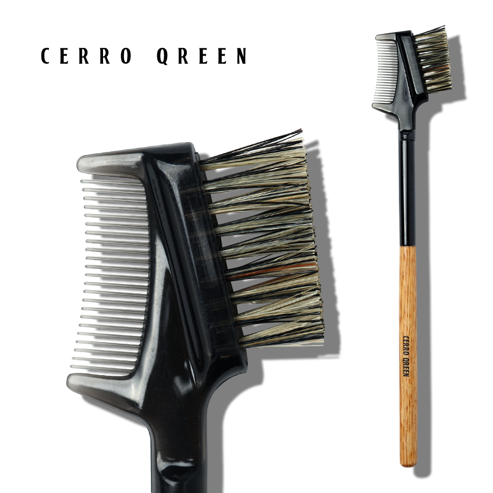 Cerro Qreen木质H系列两用眉梳 眉毛整理刷 让睫毛根根分明