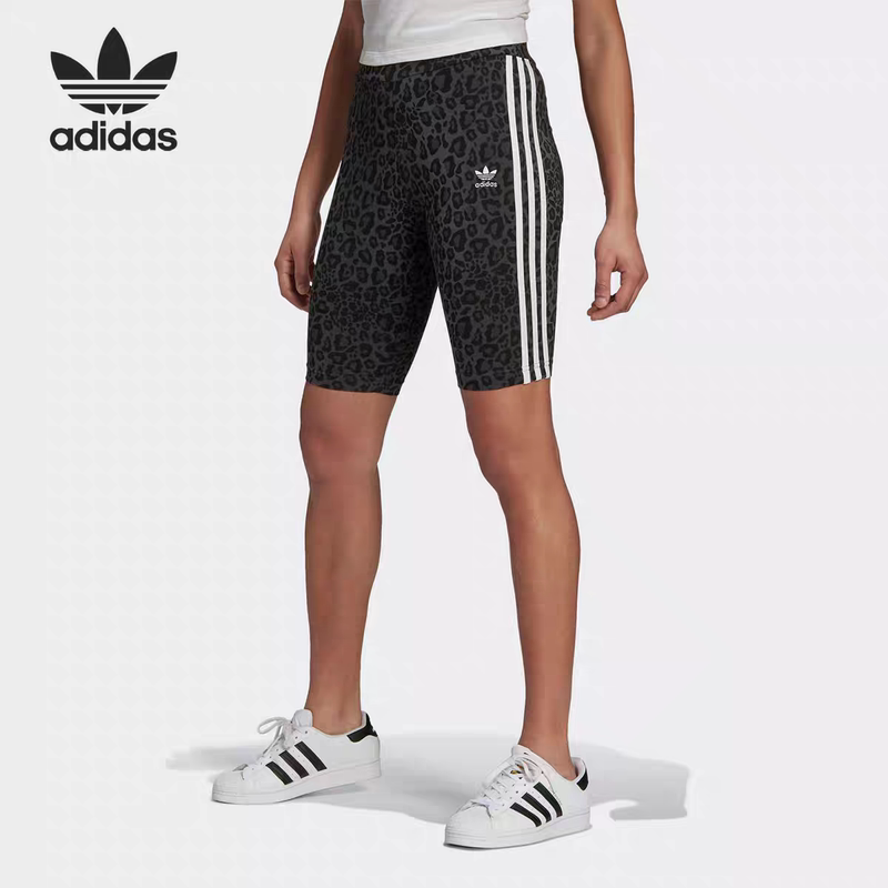 Kun Ge Outlet Adidas Trefoil Women's Leopard Print Tight Cycling Base Layer Four Minutes Hb4761