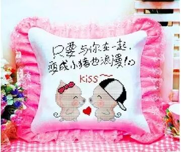 Cross stitch gối mới giá cả phải chăng chính xác in ấn couple hai puppy đệm phòng khách phim hoạt hình anime