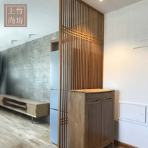 Partition screen bamboo screen modern Chinese screen Japanese wood partition grille living room screen on bamboo Shangfang