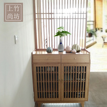 Shangzhu Shangfang solid wood shoe cabinet bamboo porch cabinet simple locker large capacity storage cabinet Nordic Japanese shoe cabinet