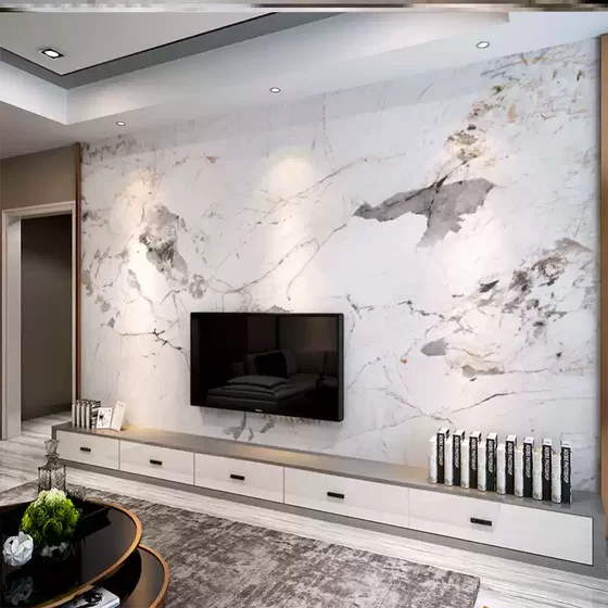 
3D light luxury simple marble wall panel modern living room TV sofa background carbon crystal panel Pandora wall panel