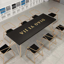 Solid wood conference table Long table Simple modern long table Training table Simple boss computer staff Nordic desk