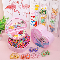 Child Hair Accessories Hair Clip Baby Rubber Band Clips Head Decorated Flowers Hair Card Little Girl Hair Loops Head Rope Thumb Leather Fascia