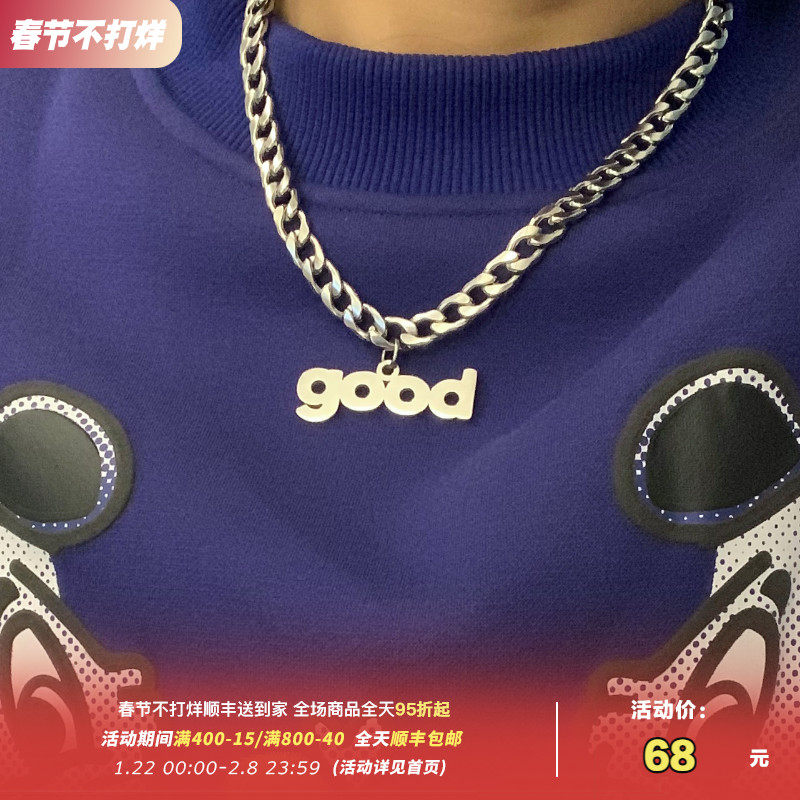 Beautiful store MeihaoStore original design titanium steel good letter pendant necklace female cold wind couple