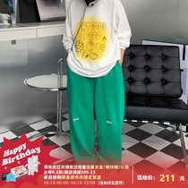 Beautiful Store MeihaoStore Multi-Color good Embroidery Spring Sweatpants Drawstring Cotton Casual Pants Couple models