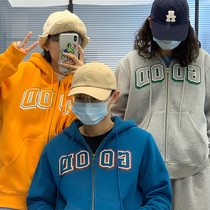 Good store meihaostore three-color jacket GOOD foam printing thin velvet zipper cardigan hooded sweater