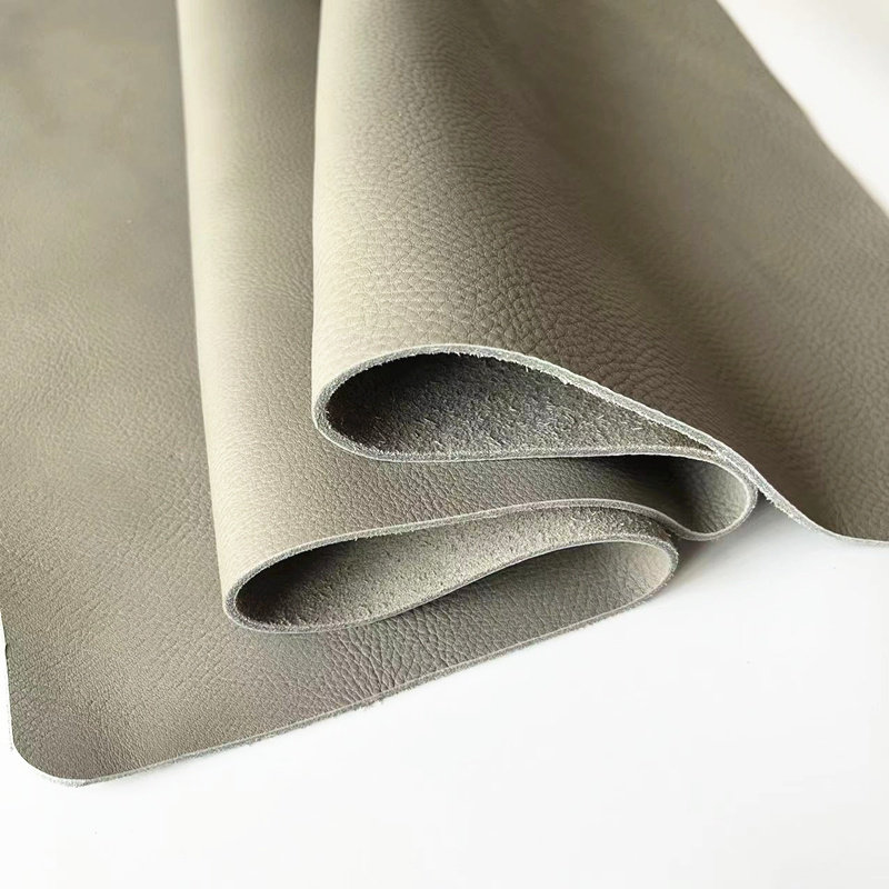 The first layer of cowhide leather thick cowhide light gray falling pattern sofa cushion table mat summer mat imported from Italy environmentally friendly leather